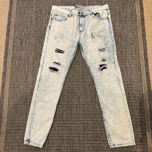 Kaalu Acid Washed Distressed Straight Leg Vintage Jeans